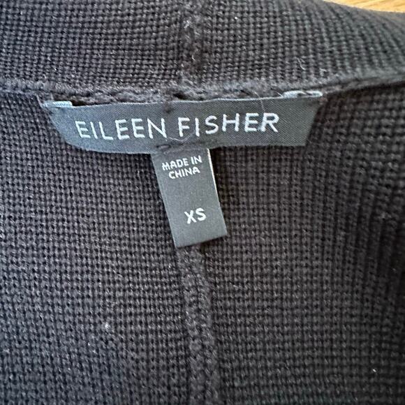 Eileen Fisher Open Front Knit Black Grey Jacket - XS - Picture 7 of 8